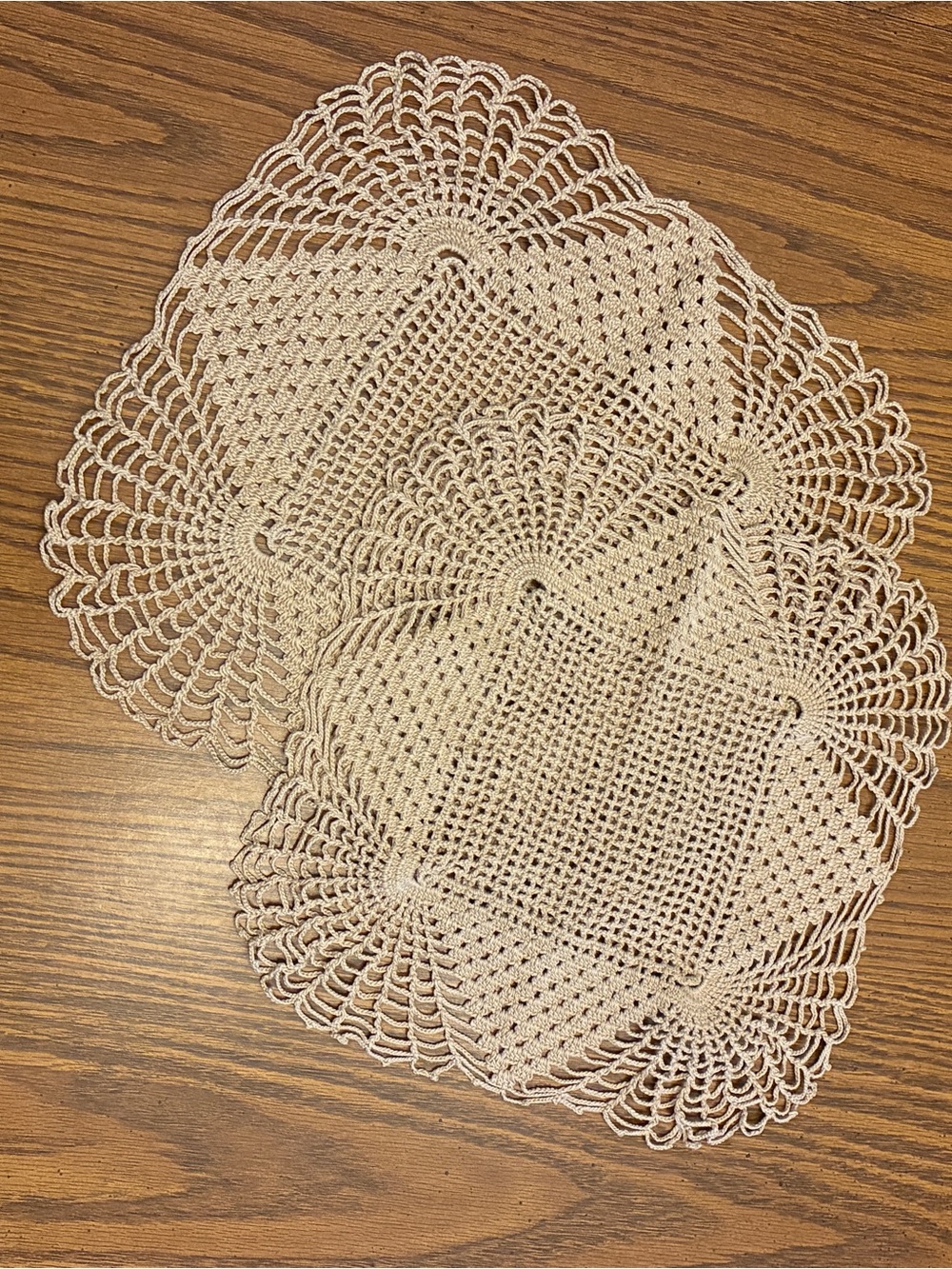 Handmade Crochet Vintage Doilies in Light Beige - Home Accents